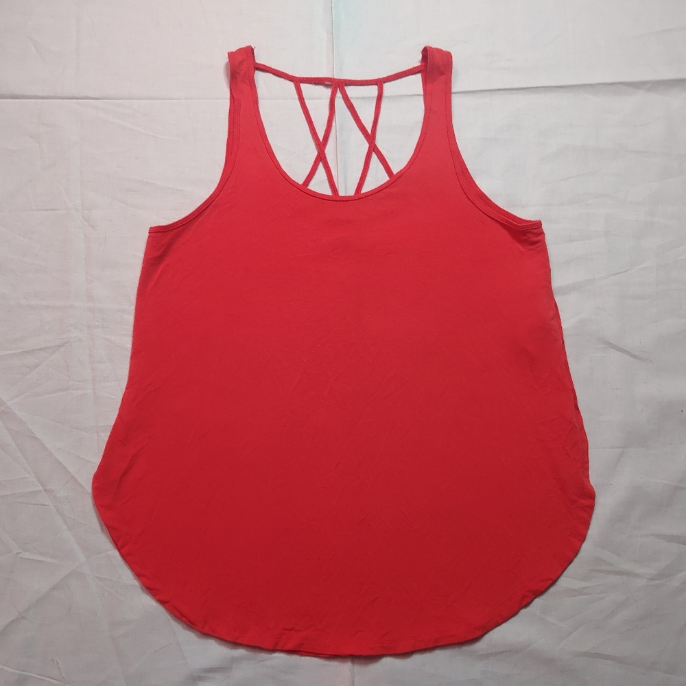 Hollister Co. Tank Top Women's Small Red Sleeveless Tee Strappy Round Neck Shirt